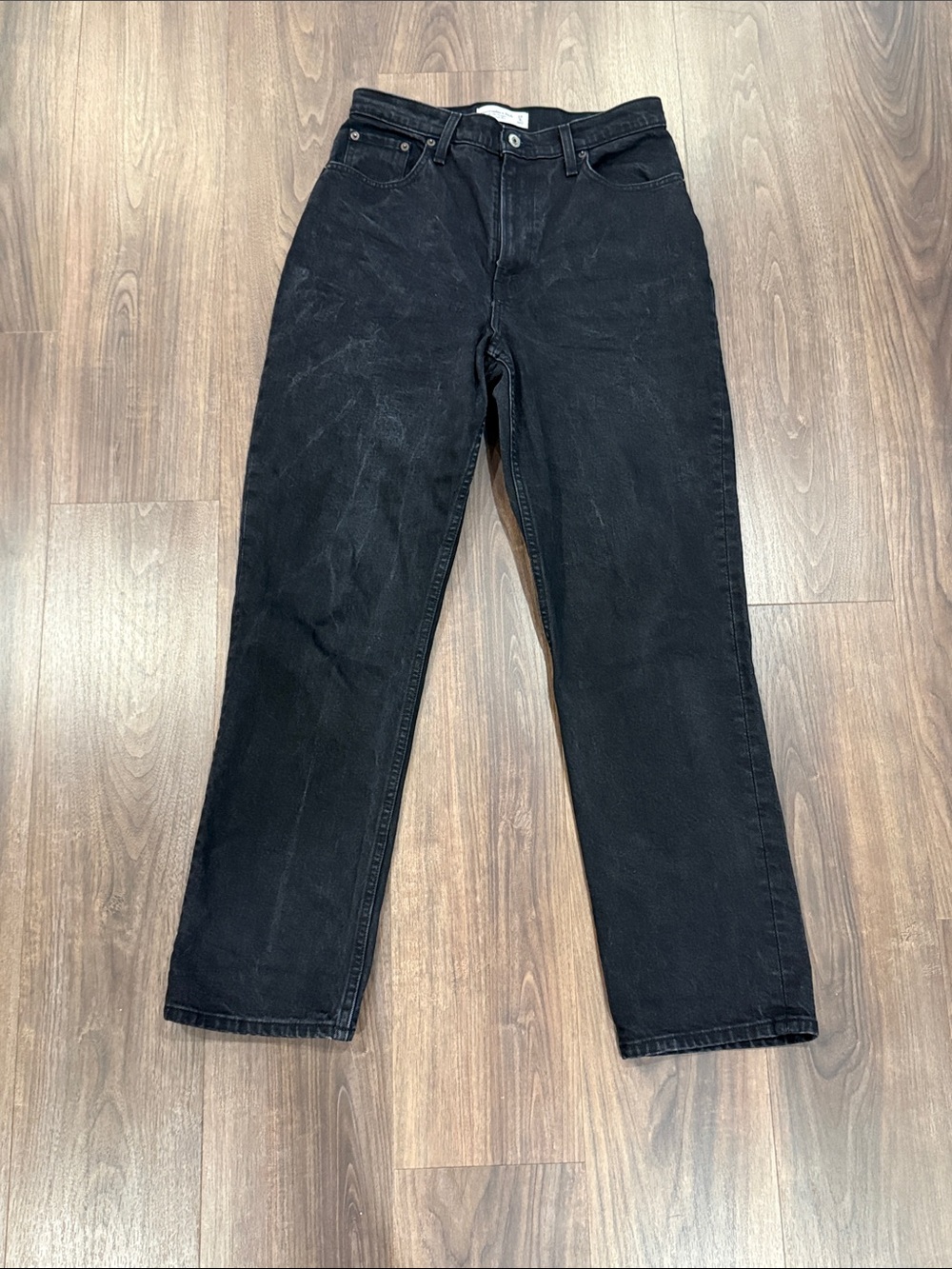 Abercrombie Curve Love 90s Straight Ultra High Rise Black Jeans 8R